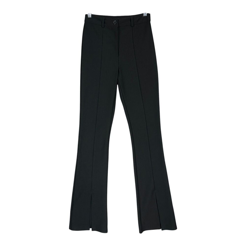Lulus Slit Hem Mini Flare Trouser Pant Sz XS Black